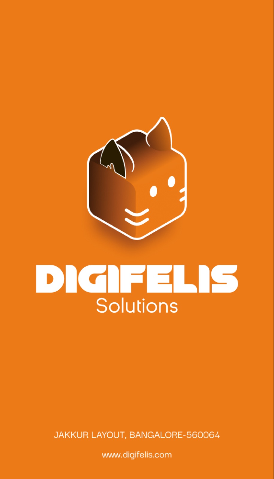 Digifelis business card back panel with address and website
