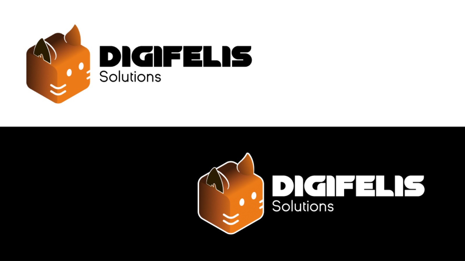 Digifelis full-colour lockup banner on white and black