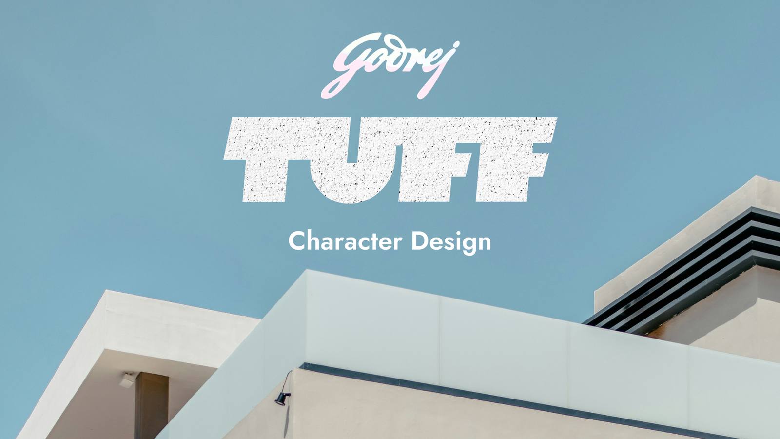 Godrej Tuff logotype over a photograph of a modern building facade