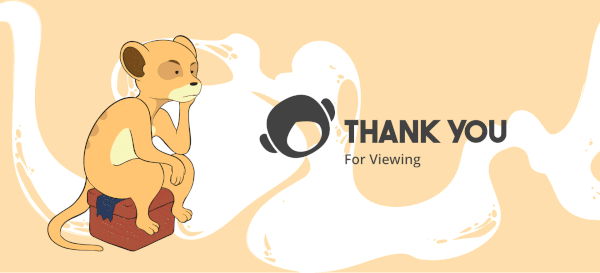 Animated Onya sign-off with the meerkat perched on a parcel beside the logo